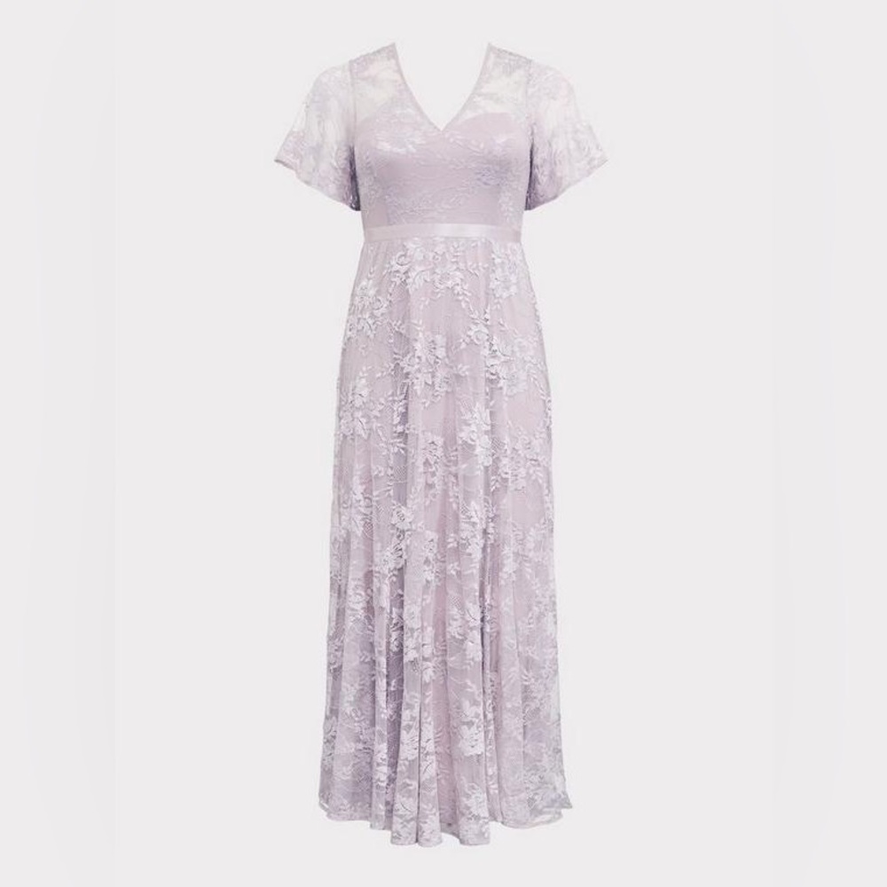 Special Occasion Lilac Purple Lace Gown - Picture 4 of 4